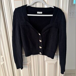 Black Sweater with Heart Pearl Buttons
Valentine’s Day